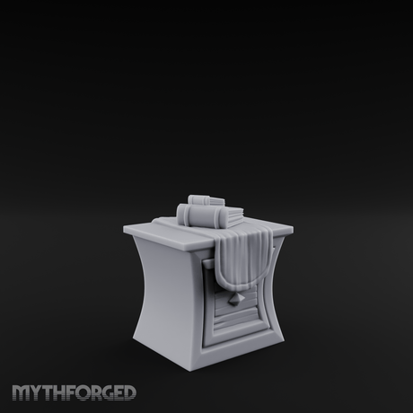 Cloth-Bundled Pedestal Table Miniature for Dungeons and Dragons, Pathfinder or other TTRPGs