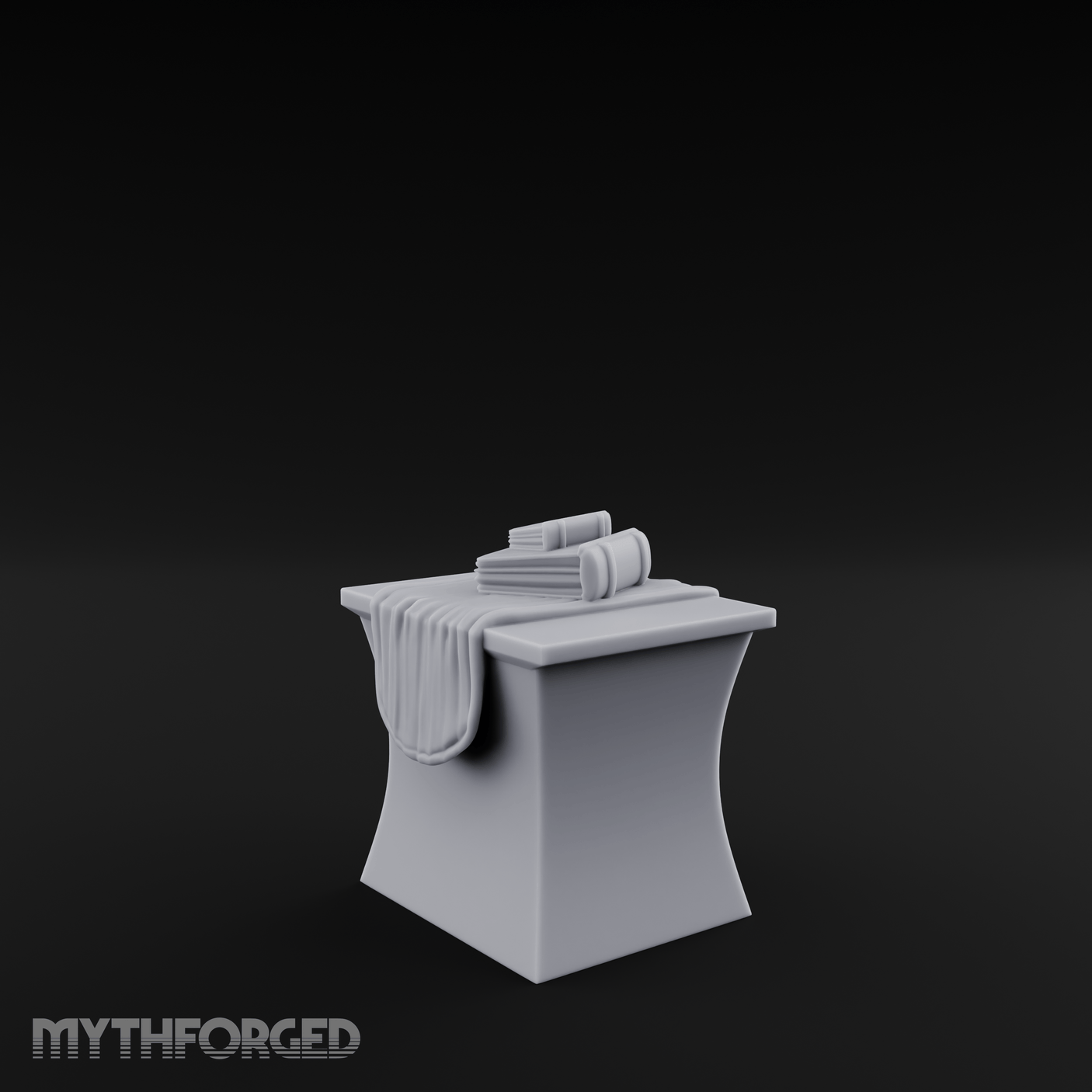 Cloth-Bundled Pedestal Table Miniature for Dungeons and Dragons, Pathfinder or other TTRPGs