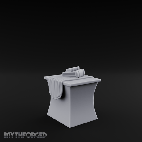 Cloth-Bundled Pedestal Table Miniature for Dungeons and Dragons, Pathfinder or other TTRPGs