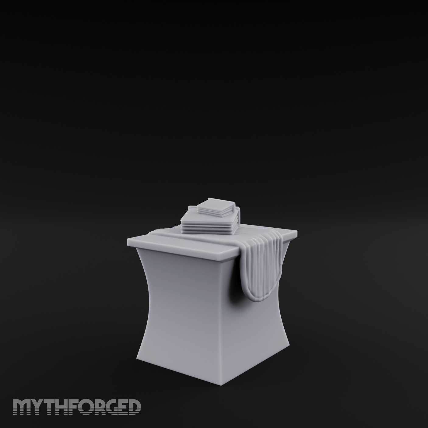 Cloth-Bundled Pedestal Table Miniature for Dungeons and Dragons, Pathfinder or other TTRPGs