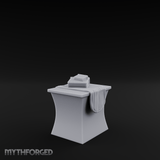 Cloth-Bundled Pedestal Table Miniature for Dungeons and Dragons, Pathfinder or other TTRPGs