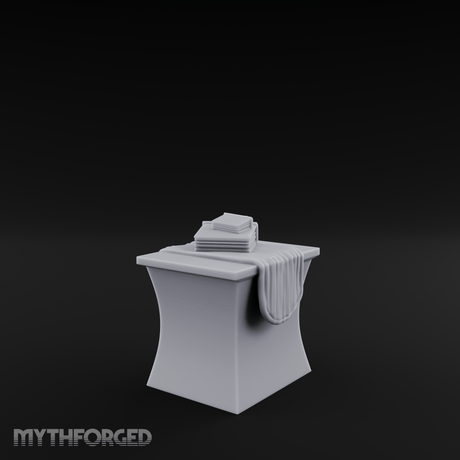 Cloth-Bundled Pedestal Table Miniature for Dungeons and Dragons, Pathfinder or other TTRPGs