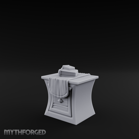 Cloth-Bundled Pedestal Table Miniature for Dungeons and Dragons, Pathfinder or other TTRPGs