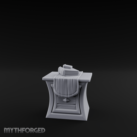 Cloth-Bundled Pedestal Table Miniature for Dungeons and Dragons, Pathfinder or other TTRPGs