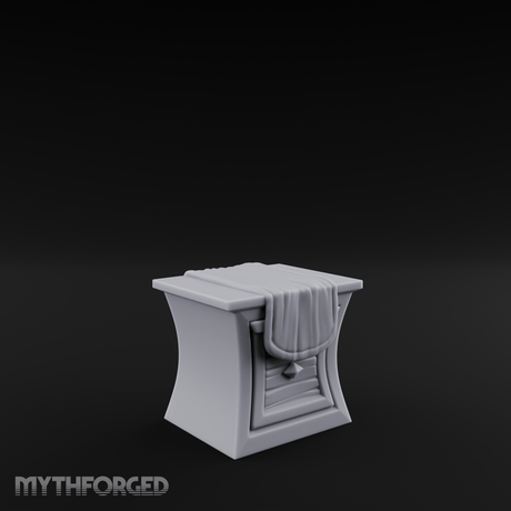 Cloth-Draped Dressing Table Miniature for Dungeons and Dragons, Pathfinder or other TTRPGs