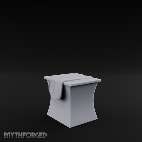Cloth-Draped Dressing Table Miniature for Dungeons and Dragons, Pathfinder or other TTRPGs