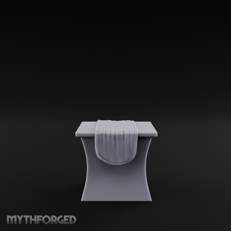 Cloth-Draped Dressing Table Miniature for Dungeons and Dragons, Pathfinder or other TTRPGs