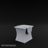Cloth-Draped Dressing Table Miniature for Dungeons and Dragons, Pathfinder or other TTRPGs