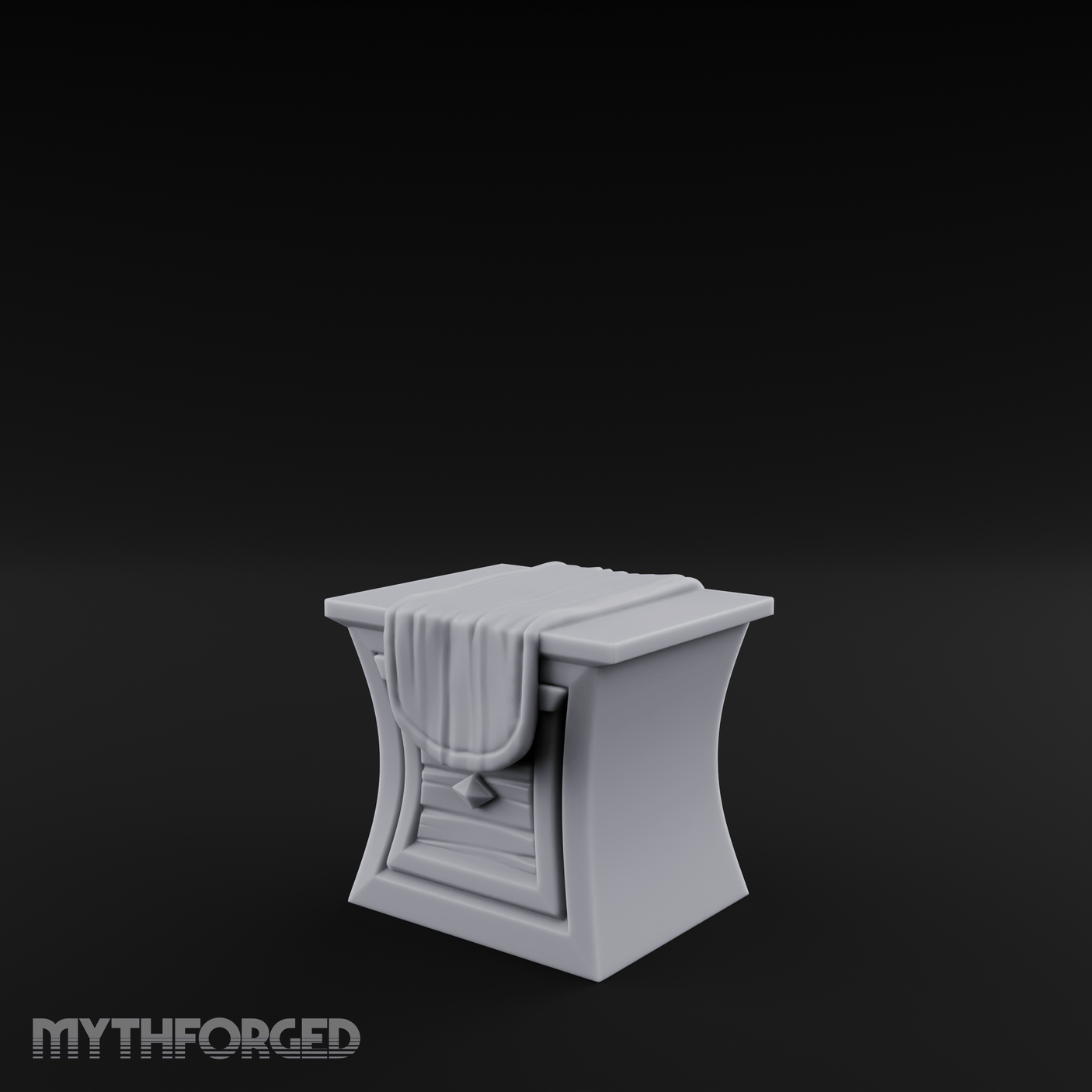 Cloth-Draped Dressing Table Miniature for Dungeons and Dragons, Pathfinder or other TTRPGs