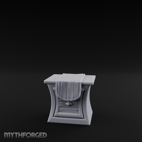 Cloth-Draped Dressing Table Miniature for Dungeons and Dragons, Pathfinder or other TTRPGs