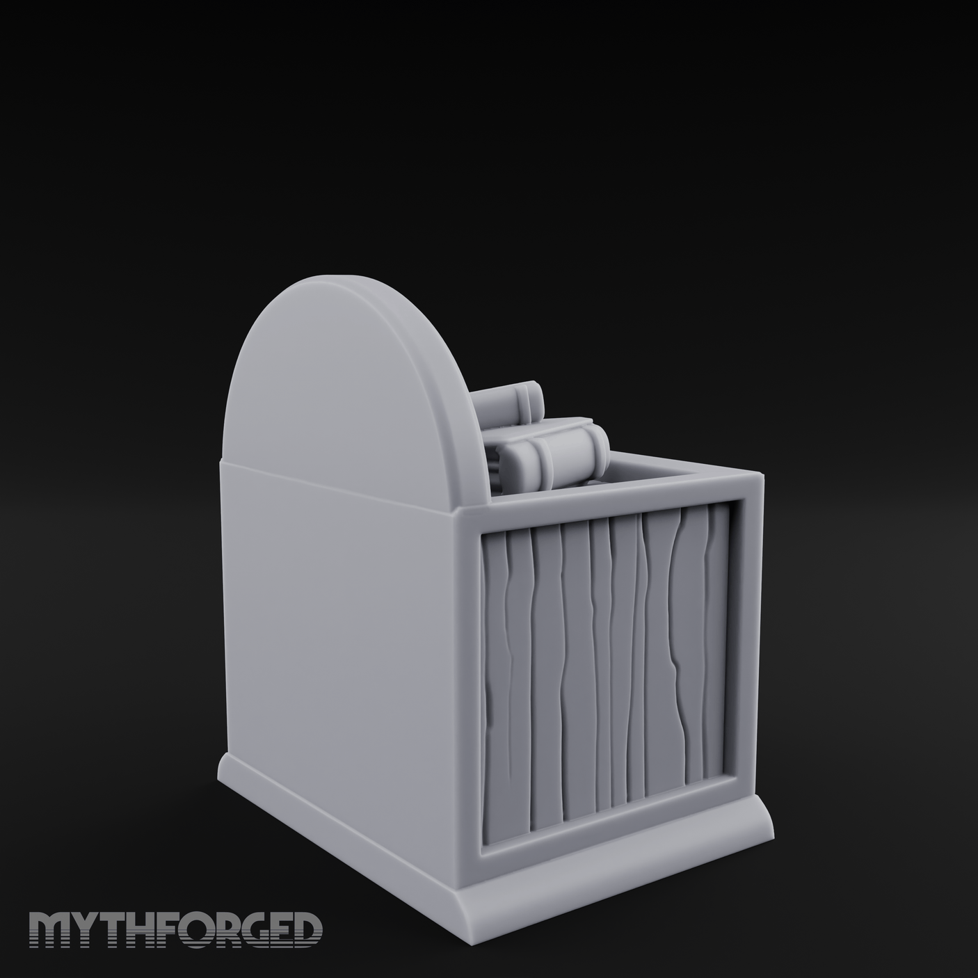Scroll-Topped Bedroom Nightstand Miniature for Dungeons and Dragons, Pathfinder or other TTRPGs