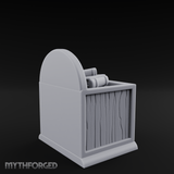 Scroll-Topped Bedroom Nightstand Miniature for Dungeons and Dragons, Pathfinder or other TTRPGs