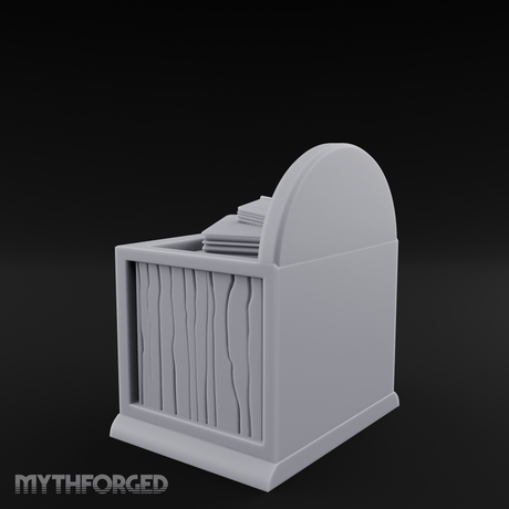 Scroll-Topped Bedroom Nightstand Miniature for Dungeons and Dragons, Pathfinder or other TTRPGs