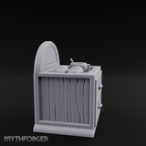 Linen-Topped Bedroom Nightstand Miniature for Dungeons and Dragons, Pathfinder or other TTRPGs