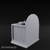 Linen-Topped Bedroom Nightstand Miniature for Dungeons and Dragons, Pathfinder or other TTRPGs