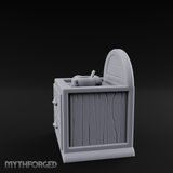 Linen-Topped Bedroom Nightstand Miniature for Dungeons and Dragons, Pathfinder or other TTRPGs