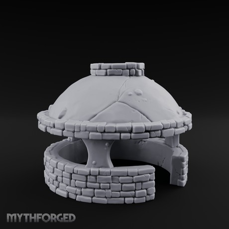 Domed Brick Stone Bread Oven Miniature for Dungeons and Dragons, Pathfinder or other TTRPGs