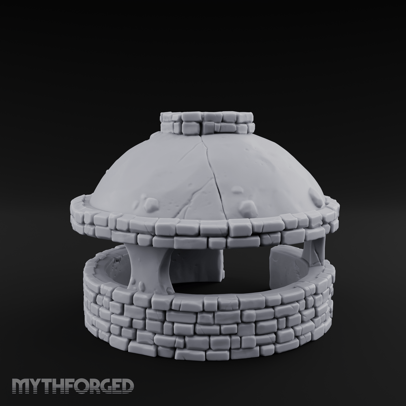 Domed Brick Stone Bread Oven Miniature for Dungeons and Dragons, Pathfinder or other TTRPGs