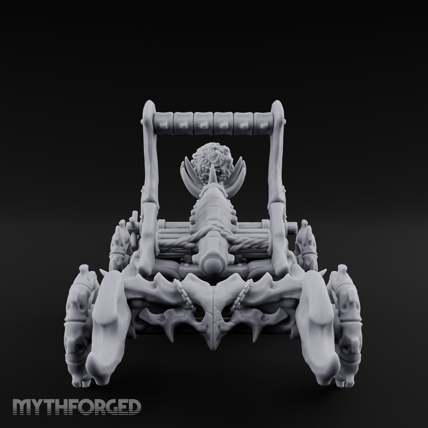 Bone-Forged Skull-Crowned Draugr War Catapult Miniature for Dungeons and Dragons, Pathfinder or other TTRPGs