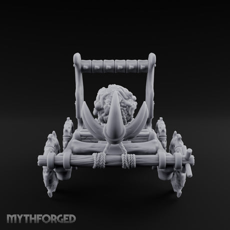 Bone-Forged Skull-Crowned Draugr War Catapult Miniature for Dungeons and Dragons, Pathfinder or other TTRPGs