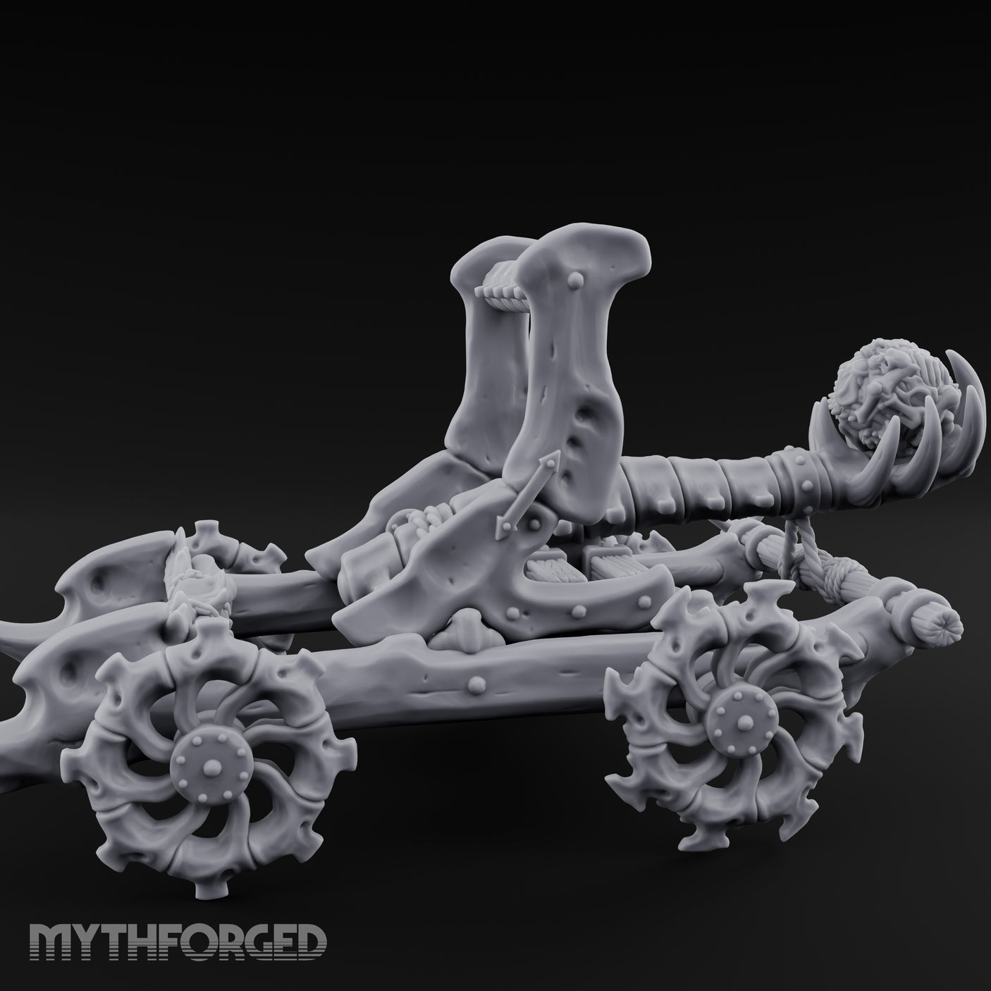 Bone-Forged Skull-Crowned Draugr War Catapult Miniature for Dungeons and Dragons, Pathfinder or other TTRPGs