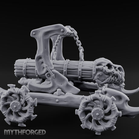 Dragonskull-Crowned Chain-Rigged Draugr Battle Ram Miniature for Dungeons and Dragons, Pathfinder or other TTRPGs