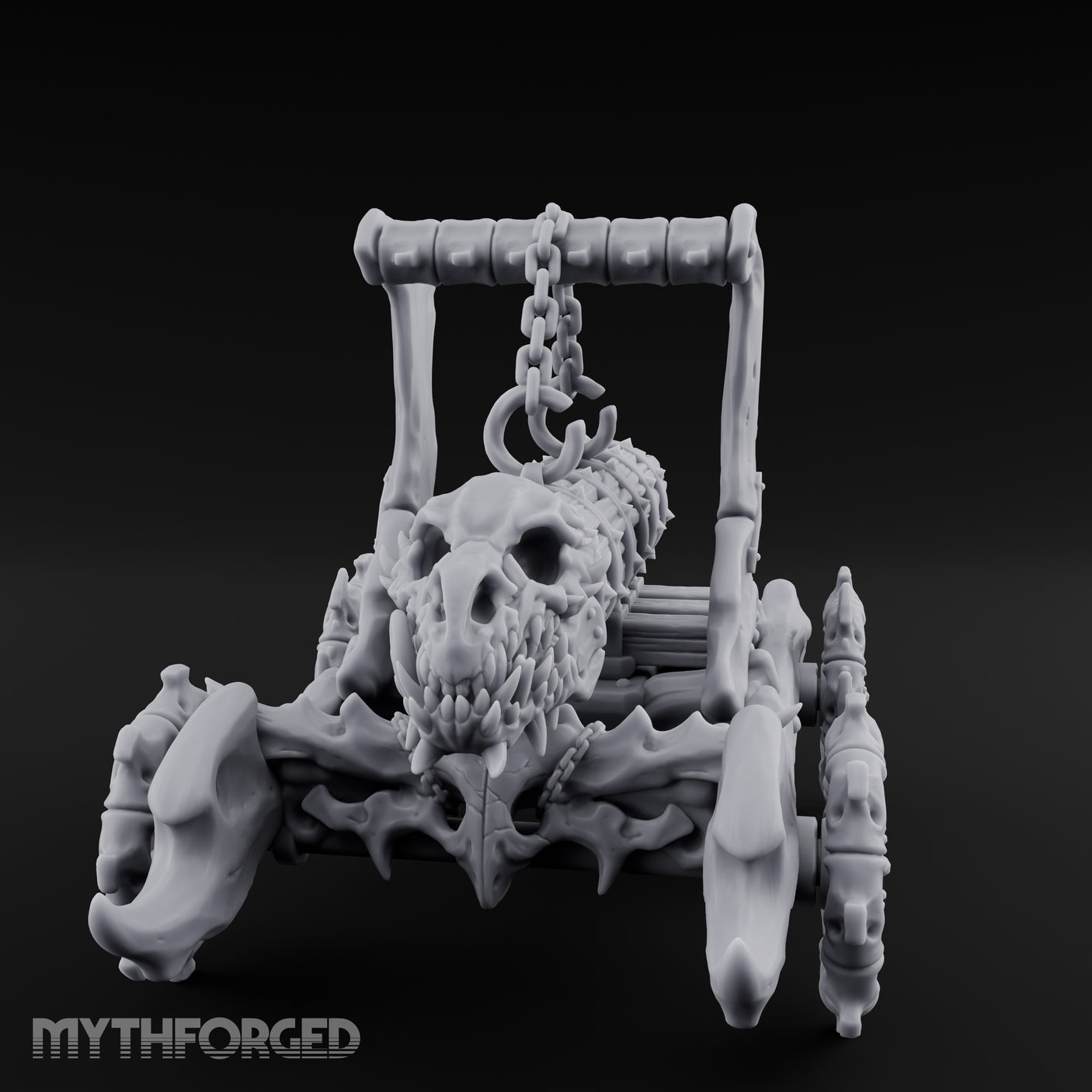 Dragonskull-Crowned Chain-Rigged Draugr Battle Ram Miniature for Dungeons and Dragons, Pathfinder or other TTRPGs