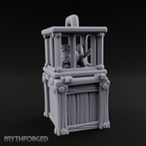 Trapped Fairy Cage On Crate Miniature for Dungeons and Dragons, Pathfinder or other TTRPGs
