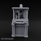 Trapped Fairy Cage On Crate Miniature for Dungeons and Dragons, Pathfinder or other TTRPGs