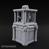 Trapped Fairy Cage On Crate Miniature for Dungeons and Dragons, Pathfinder or other TTRPGs