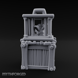 Trapped Fairy Cage On Crate Miniature for Dungeons and Dragons, Pathfinder or other TTRPGs