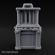 Stacked Merchant Crate And Cage Miniature for Dungeons and Dragons, Pathfinder or other TTRPGs