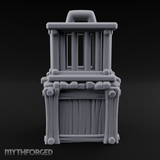Stacked Merchant Crate And Cage Miniature for Dungeons and Dragons, Pathfinder or other TTRPGs