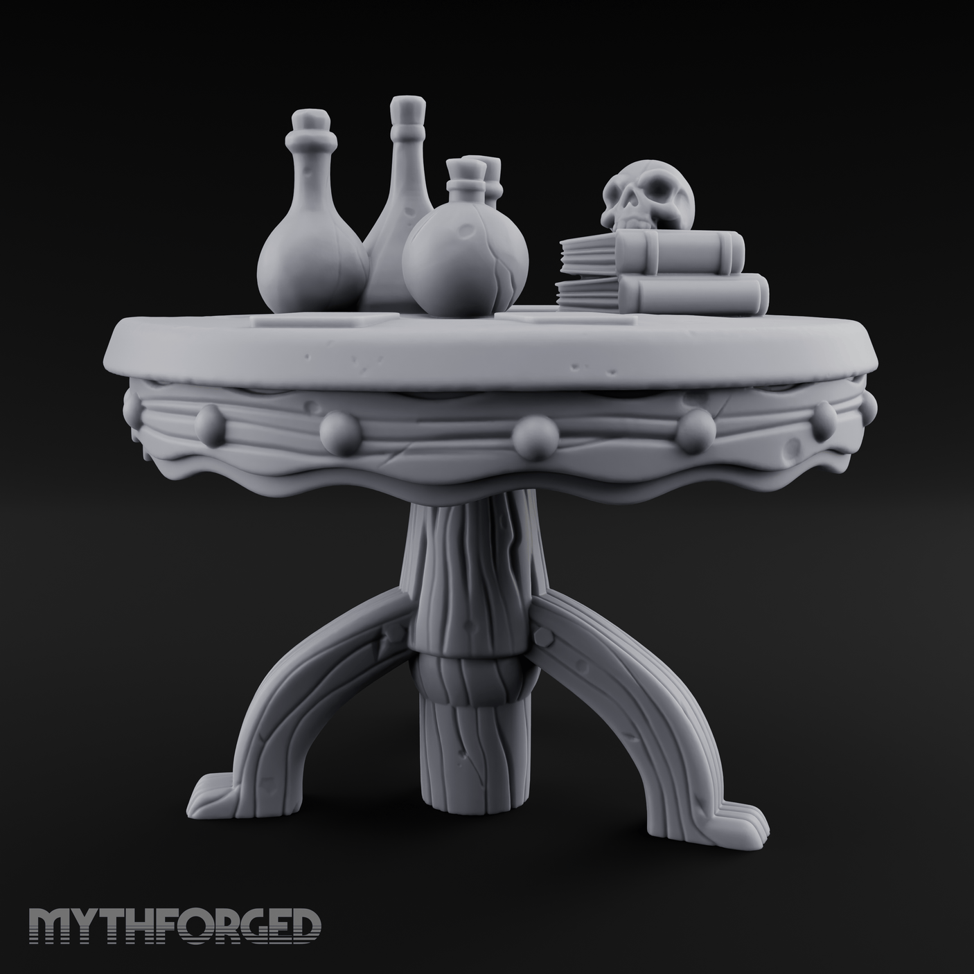 Potion-Laden Alchemist's Round Table Miniature for Dungeons and Dragons, Pathfinder or other TTRPGs