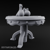 Potion-Laden Alchemist's Round Table Miniature for Dungeons and Dragons, Pathfinder or other TTRPGs