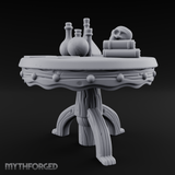 Potion-Laden Alchemist's Round Table Miniature for Dungeons and Dragons, Pathfinder or other TTRPGs