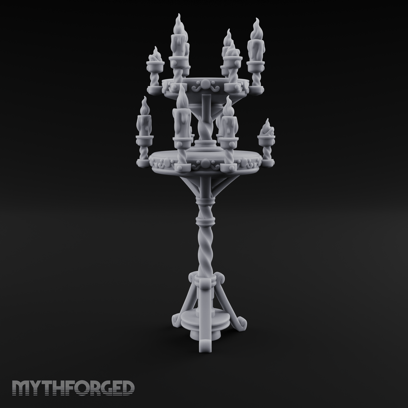 Tiered Candlestick Ceremonial Candelabra Miniature for Dungeons and Dragons, Pathfinder or other TTRPGs