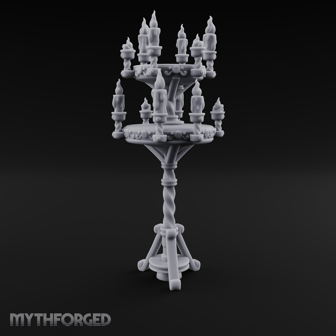 Tiered Candlestick Ceremonial Candelabra Miniature for Dungeons and Dragons, Pathfinder or other TTRPGs