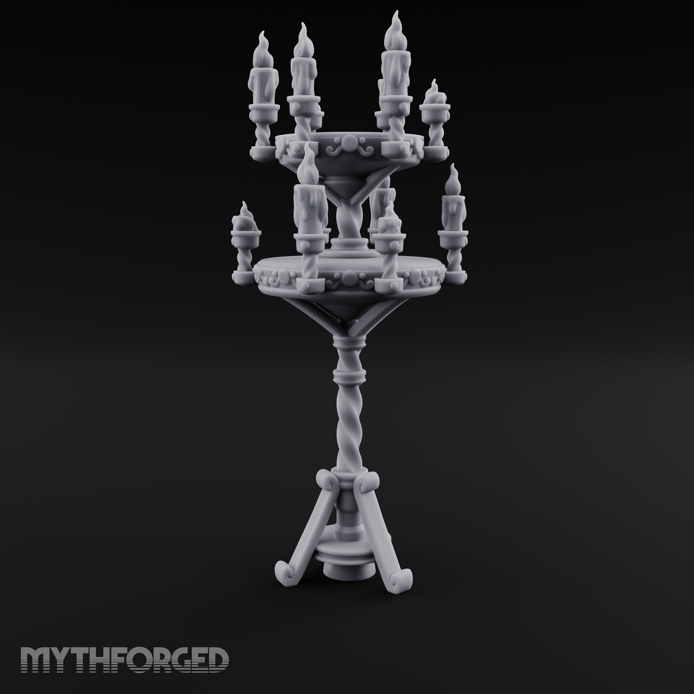 Tiered Candlestick Ceremonial Candelabra Miniature for Dungeons and Dragons, Pathfinder or other TTRPGs