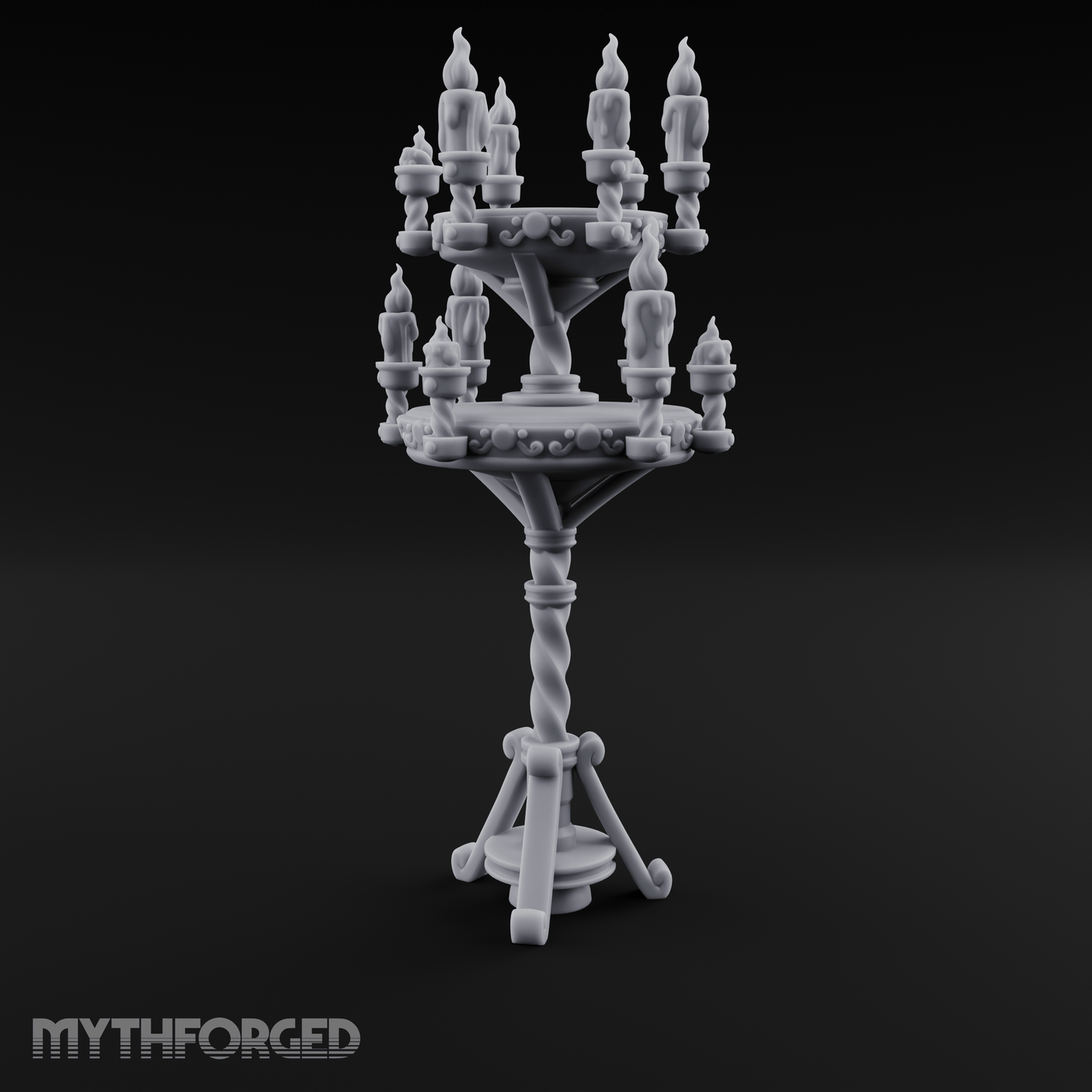 Tiered Candlestick Ceremonial Candelabra Miniature for Dungeons and Dragons, Pathfinder or other TTRPGs
