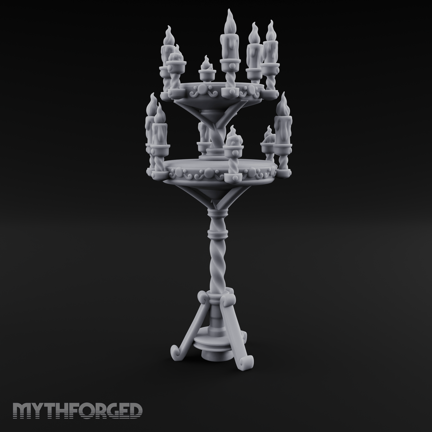 Tiered Candlestick Ceremonial Candelabra Miniature for Dungeons and Dragons, Pathfinder or other TTRPGs