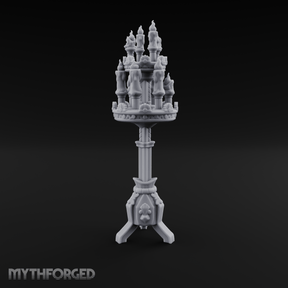 Torch-Crowned Ceremonial Candelabra Miniature for Dungeons and Dragons, Pathfinder or other TTRPGs