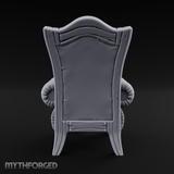Tufted-Throne Noble's Chair Miniature for Dungeons and Dragons, Pathfinder or other TTRPGs