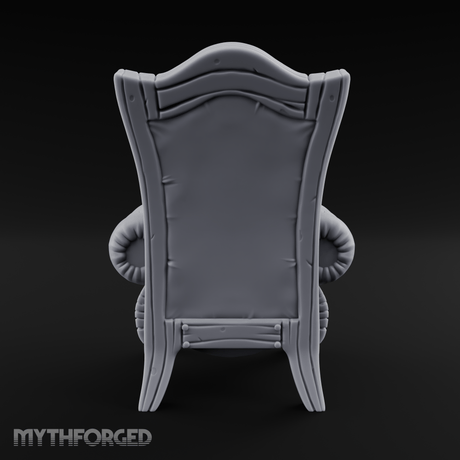 Tufted-Throne Noble's Chair Miniature for Dungeons and Dragons, Pathfinder or other TTRPGs