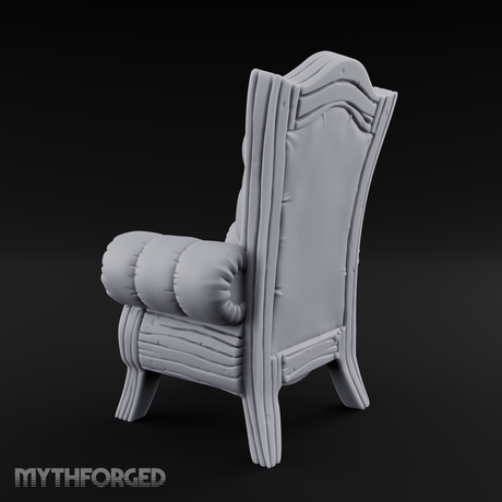 Tufted-Throne Noble's Chair Miniature for Dungeons and Dragons, Pathfinder or other TTRPGs