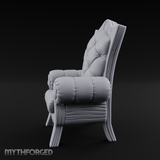 Tufted-Throne Noble's Chair Miniature for Dungeons and Dragons, Pathfinder or other TTRPGs