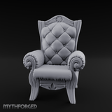 Tufted-Throne Noble's Chair Miniature for Dungeons and Dragons, Pathfinder or other TTRPGs
