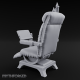 Velvet-Cushioned Chair with Bookrest Miniature for Dungeons and Dragons, Pathfinder or other TTRPGs