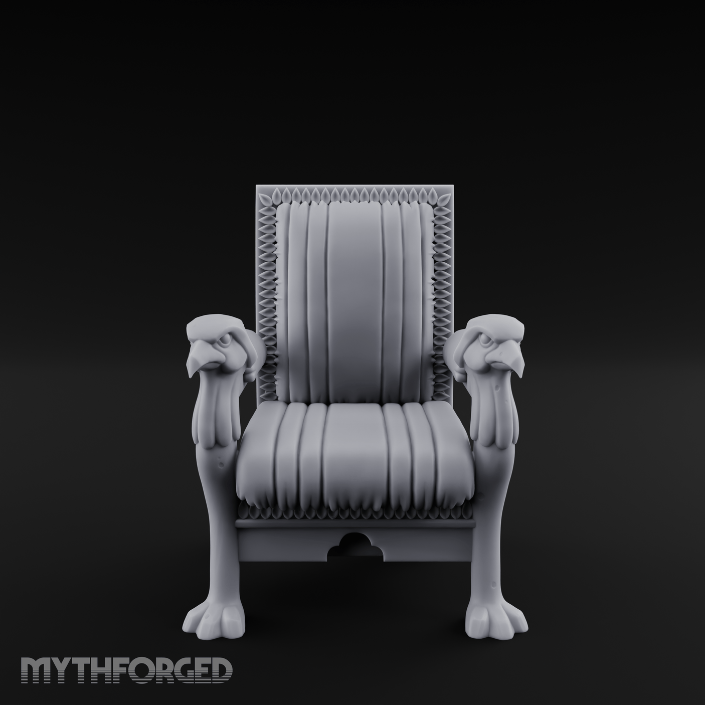 Lion-Headed Throne Chair Miniature for Dungeons and Dragons, Pathfinder or other TTRPGs