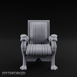 Lion-Headed Throne Chair Miniature for Dungeons and Dragons, Pathfinder or other TTRPGs